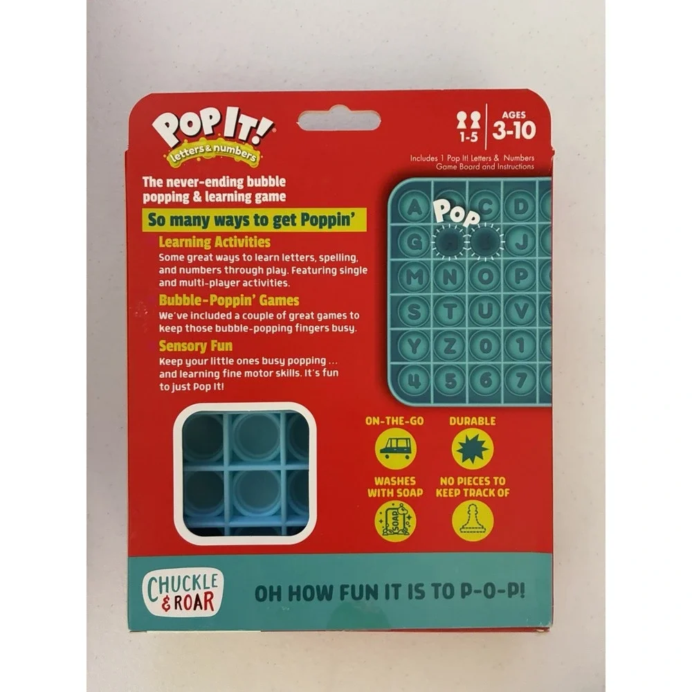 Chuckle & Roar Brand POP IT! LETTERS & NUMBERS New in Box (AGES 3-10)
